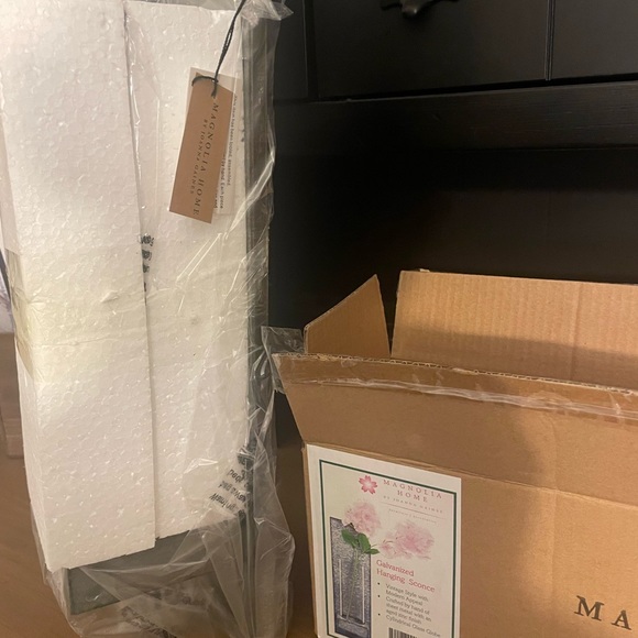 Magnolia home galvanize wall scone W/ glass vase  -NWT - Picture 2 of 5